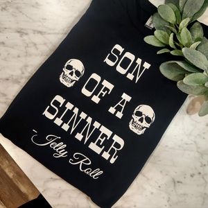Jelly Roll shirt son of a sinner popular trending skull